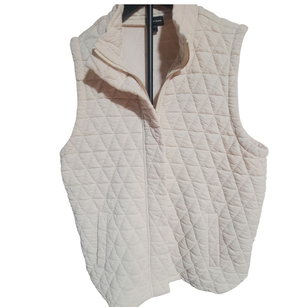 Buckle Black Womens Cream Quilted Zip  Vest Sz‎ L Gold Zip Countryside Gorpcore